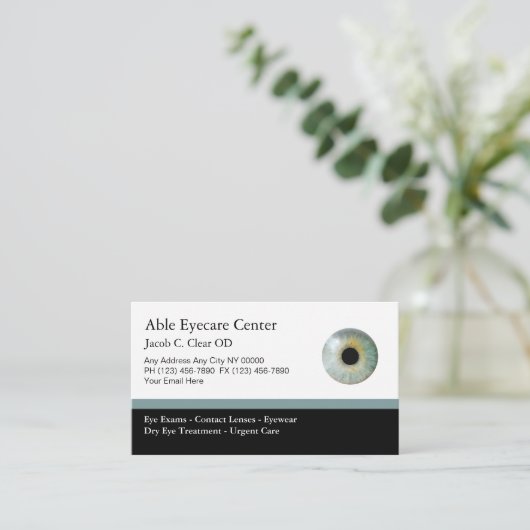 検眼医のモダンなアポイントメントの名刺 予約カード (スタンド正面)