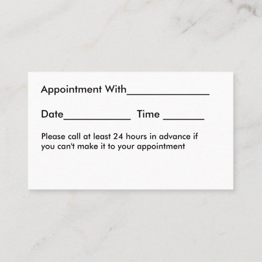 検眼医のモダンなアポイントメントの名刺 予約カード (裏面)