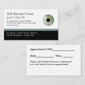検眼医のモダンなアポイントメントの名刺 予約カード (正面/裏面)