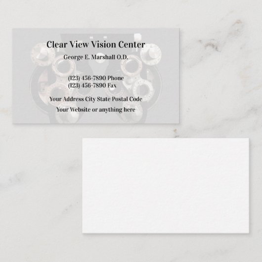 検眼医のモダンのシンプル 名刺 (正面/裏面)