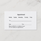 検眼医のユニークな名刺 予約カード (裏面)