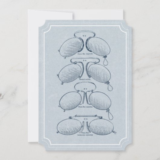 検眼医のヴィンテージの接眼レンズの卒業カード 招待状 (正面)