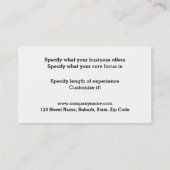 検眼医の光学ヴィンテージのサングラスフレーム 名刺 (裏面)