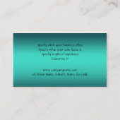 検眼医の光学眼鏡技師の目のターコイズ 名刺 (裏面)