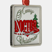 検眼医の医者メリークリスマス メタルオーナメント (右)