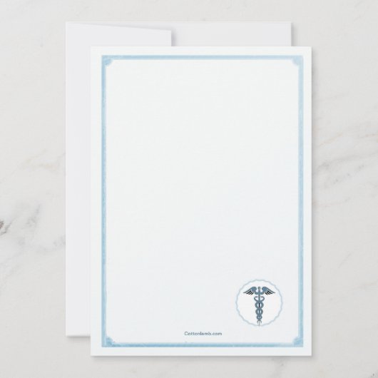 検眼医の卒業の招待状 招待状 (裏面)