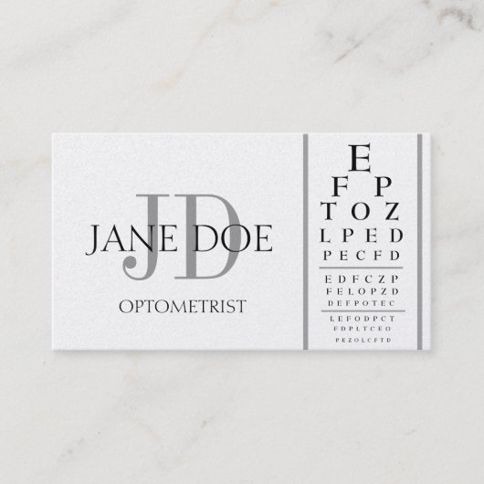 検眼医の図表のデラックスなプラチナ 名刺 (正面)