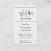 検眼医の図表のデラックスな金ゴールド 名刺 (裏面)