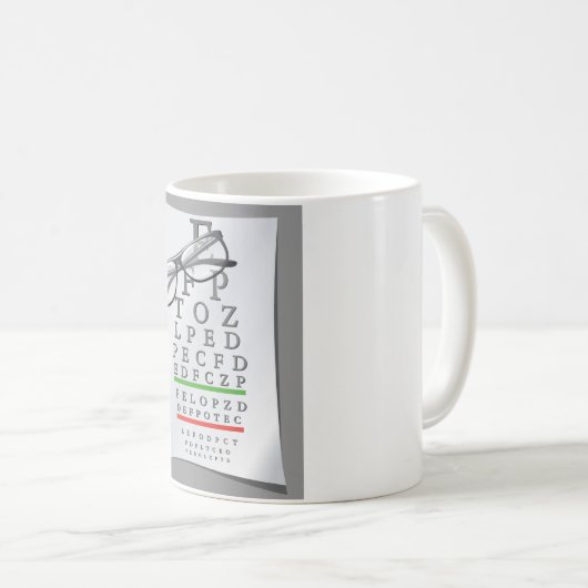 検眼医の図表のマグ コーヒーマグカップ (正面右)