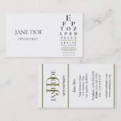 検眼医の図表の白か金ゴールドは縞で飾ります 名刺 (正面/裏面)