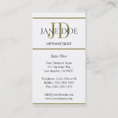 検眼医の図表の白か金ゴールドは縞で飾ります 名刺 (裏面)