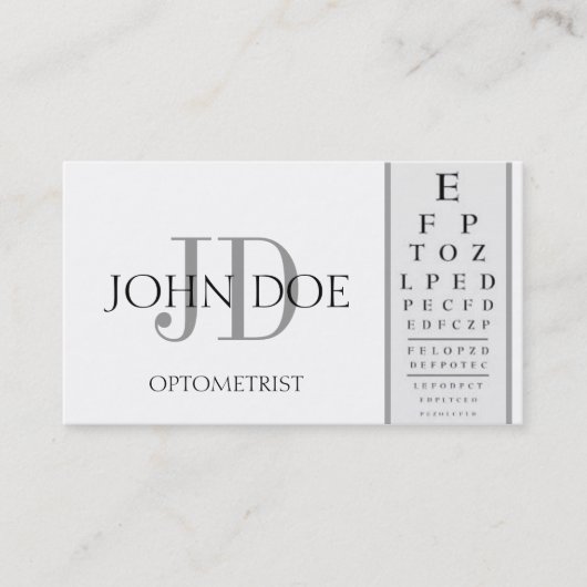 検眼医の図表の白 名刺 (正面)