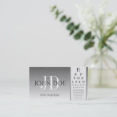 検眼医の図表の眼科医の銀はモノグラム衰退します 名刺 (スタンド正面)