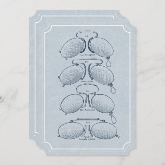 検眼医の退職のヴィンテージの接眼レンズ 招待状 (正面/裏面)