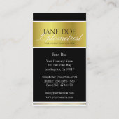 検眼医の金ゴールドの金属原稿 名刺 (裏面)