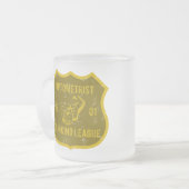 検眼医の飲むリーグ フロストグラスマグカップ (正面左)