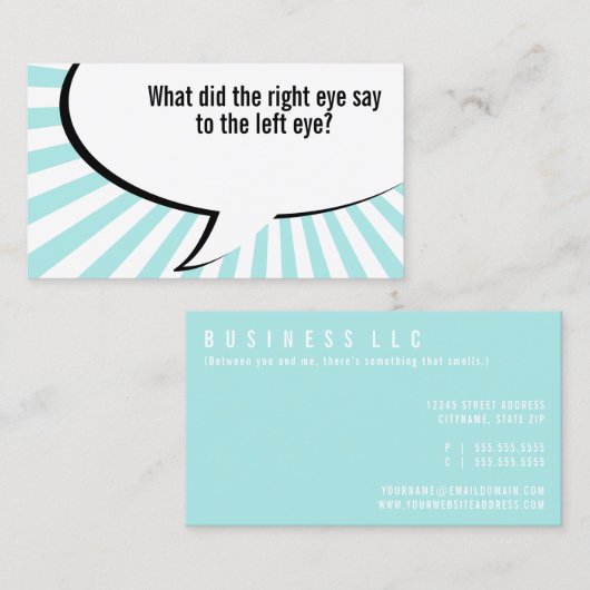検眼医の鼻の冗談 名刺 (正面/裏面)