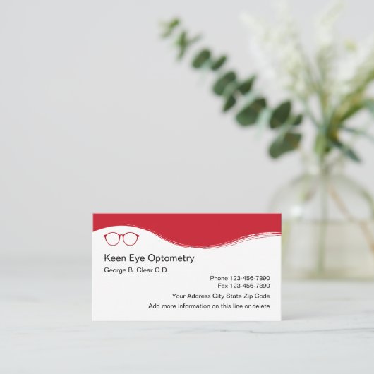 検眼医モダンデザイン 名刺 (スタンド正面)
