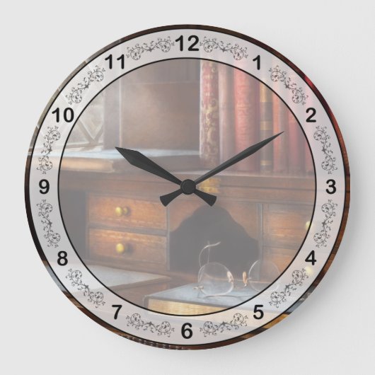 検眼医-ガラス-キャリアへの道 ラージ壁時計 (正面)