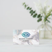 検眼医 |スタイル化されたアイロゴ 名刺 (スタンド正面)