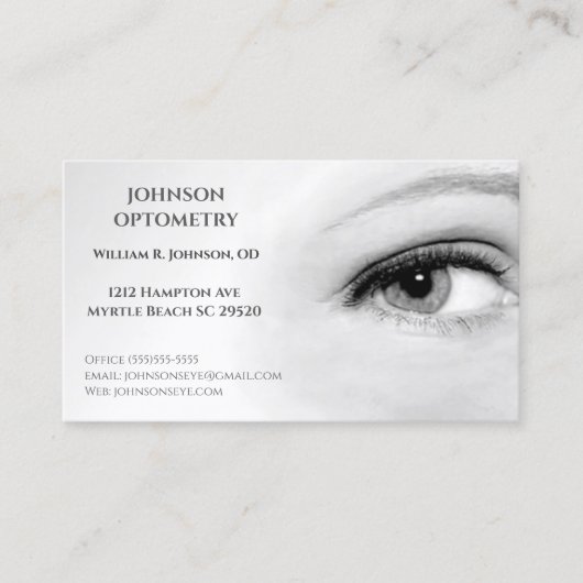 検眼医/検眼業務カード 名刺 (正面)