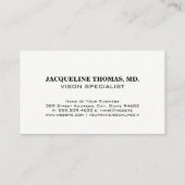 検眼医 |眼鏡検査チャートと眼鏡 予約カード (裏面)