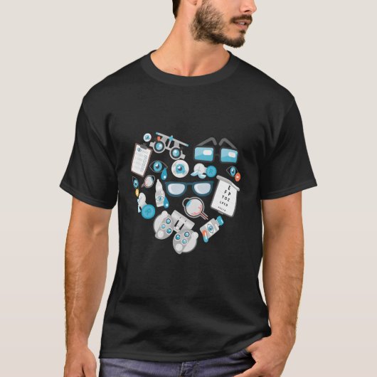 検眼将来の検眼器光学補助眼 Tシャツ (正面)