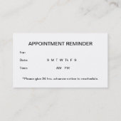 検眼用アポイントメントリマインダ音のハゼルの目 予約カード (裏面)