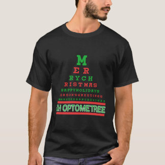 検眼用クリスマスツリー眼鏡アイヘルスカー Tシャツ