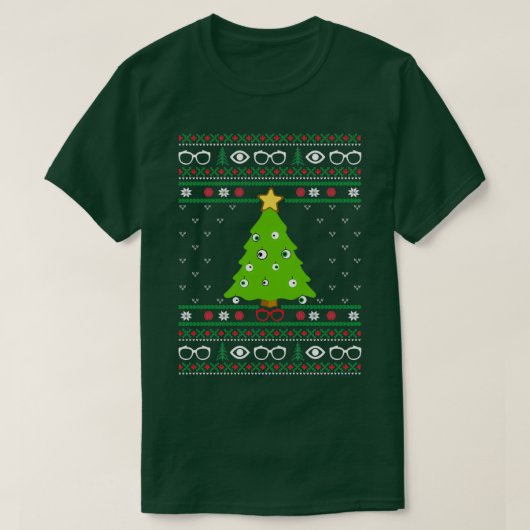 検眼用クリスマス醜いセーターデザインOh Optomet Tシャツ (デザイン正面)