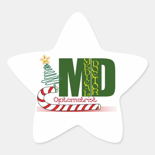 検眼用メリークリスマスアイドクター 星シール (正面)
