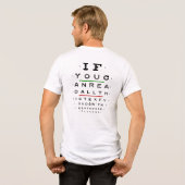 検眼、完全視覚、眼鏡は不要 トライブレンドTシャツ (裏面全面)