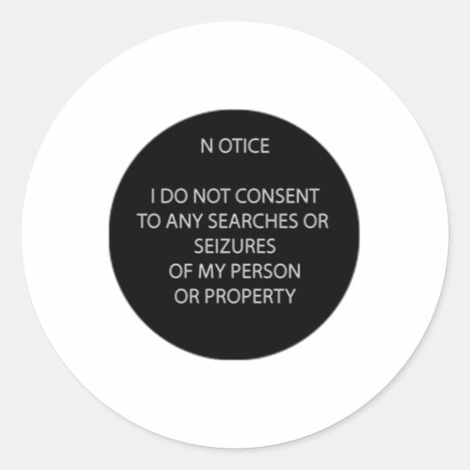 検索しないステッカー ラウンドシール (正面)