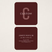 検索モダン名モノグラムの前 | マルーンレッド (正面&裏面)