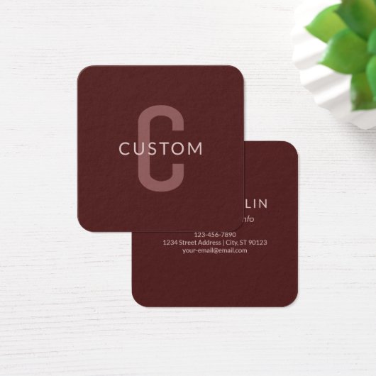 検索モダン名モノグラムの前 | マルーンレッド (デスク)