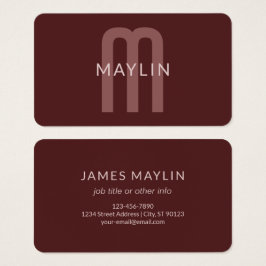 検索モダン名モノグラムの前 | マルーンレッド