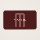 検索モダン名モノグラムの前 | マルーンレッド (正面)