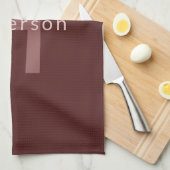 検索モダン名モノグラムの前 | マルーンレッド キッチンタオル (四つ折り)