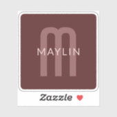 検索モダン名モノグラムの前 | マルーンレッド シール (シート)