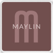 検索モダン名モノグラムの前 | マルーンレッド シール (正面)