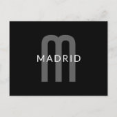 検索モダン名モノグラムの前 | 黒い灰色の白 ポストカード (正面)