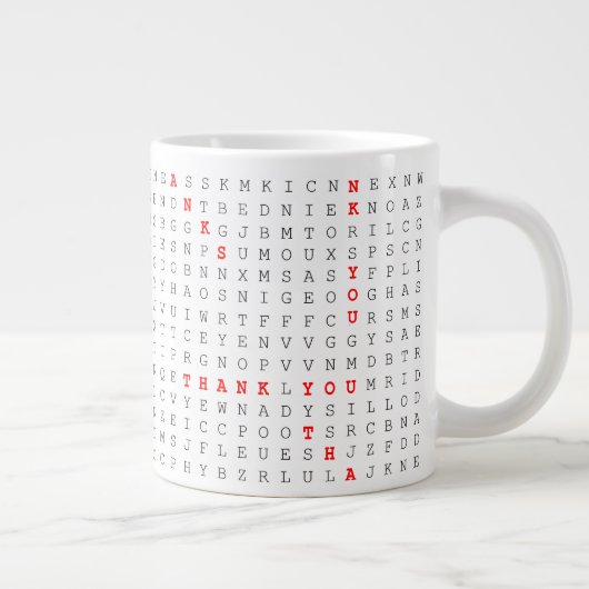 検索語パズル感謝のギフトありがとうと言う ジャンボコーヒーマグカップ (右)