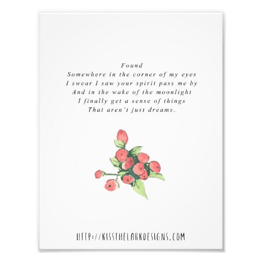 検索 – 8.5 x 11印刷可能な詩 フォトプリント (正面)