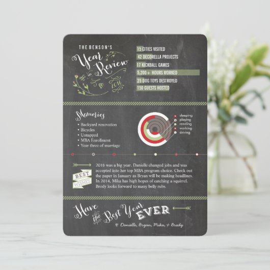 検討の写真カードの黒板年-クリスマス 招待状 (スタンド正面)