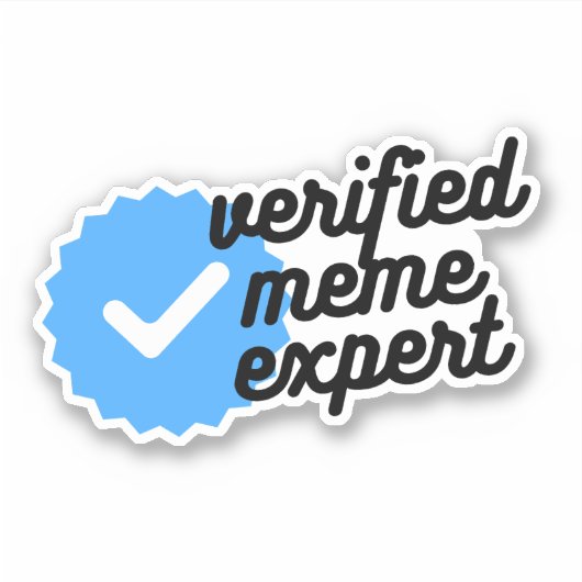 検証済みミームエキスパート引用文と青いロゴ シール (正面)