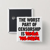 検閲おもしろいなボタンのバッジの最も悪い部分 缶バッジ (正面&裏面)