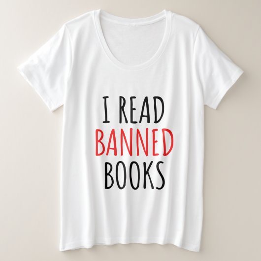 検閲された本を読む面白い引用 プラスサイズTシャツ (デザイン正面)