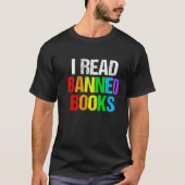 検閲された本を読む レインボー Tシャツ (正面)