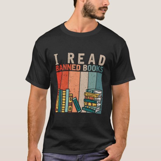 検閲された本を読む 読書好き Tシャツ (正面)