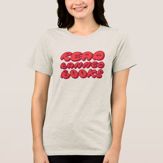 検閲された本を読もう トライブレンドTシャツ (正面)